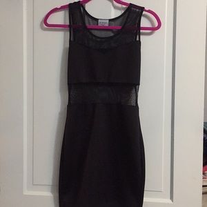 Mesh black cocktail dress